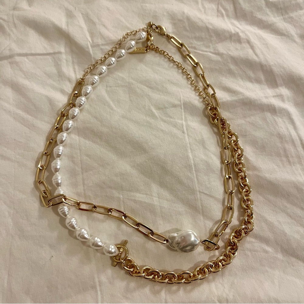 Set of Chunky Pearl and Gold Necklaces, Sugarfix by BaubleBar (Target)